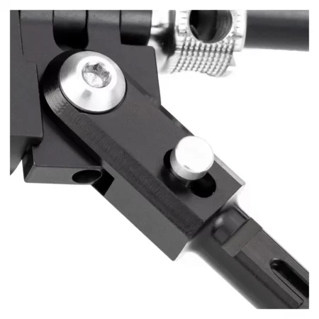 A close up view of the mechanism to move the bipod legs on an MDT Ckye Pod