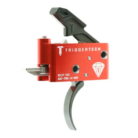 Close up rear quarter view of a Diamond AR trigger with pro curve shoe