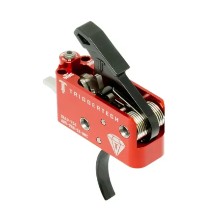 Top front quarter view of a Diamond AR trigger with pro curve shoe