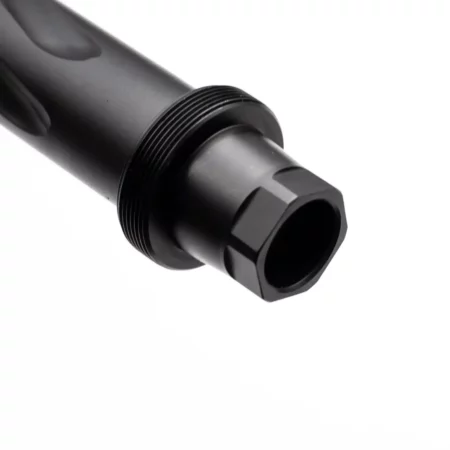 Front view of a Hellfire Adapter on a barrel
