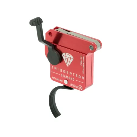 Front quarter safety side view of a Diamond trigger with traditional curve shoe