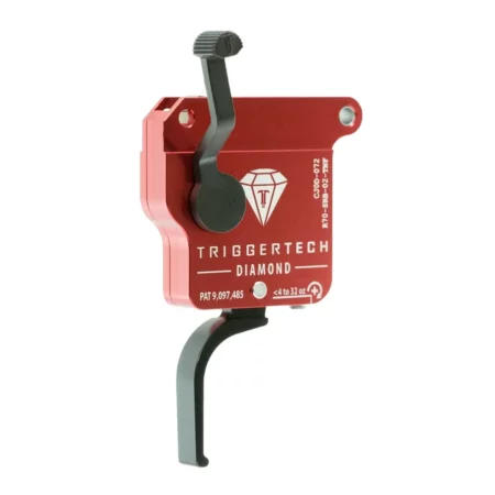 Rear quarter view of a Diamond trigger with flat shoe, viewed from the safety side.