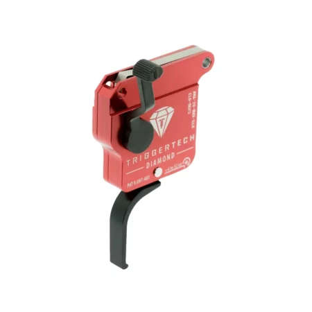 Top quarter view of the safety side of a Diamond trigger with flat shoe