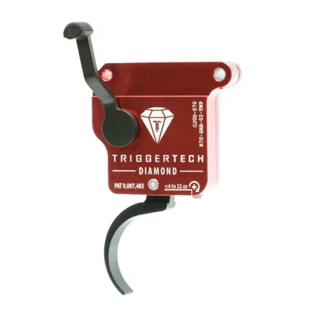Safety side front quarter view of a Triggertech diamond trigger with Pro Curve shoe