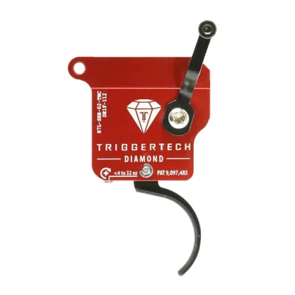 Safety side profile view of a left hand diamond trigger with traditional curve shoe