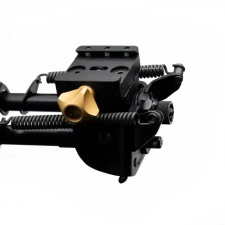 A close up of the knob on a Harris Bipod ARCALOCK Clamp