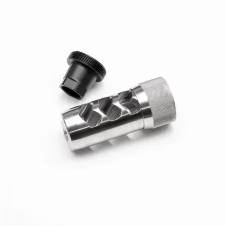 a stainless Hellfire brake with universal adapter