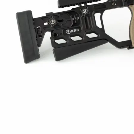 The Angled bag rider on the buttstock of a Whiskey 3 chassis.