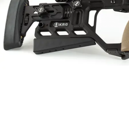 A close up of the Angled bag rider on a Whiskey Buttstock