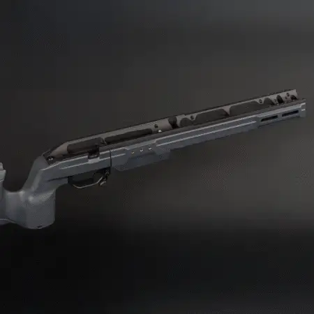 Close up of the inlet on a grey KRG Bravo