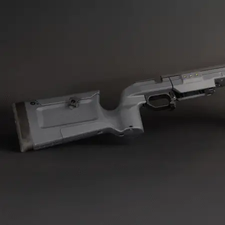 A view of the KRG Bravo buttstock in Grey