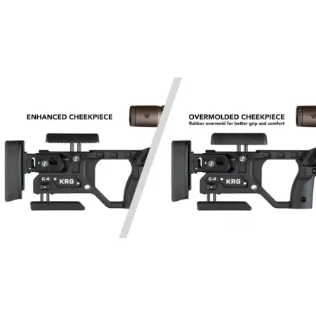 the enhanced and overmolded cheekpieces shown on the buttstock of a C-4 Chassis