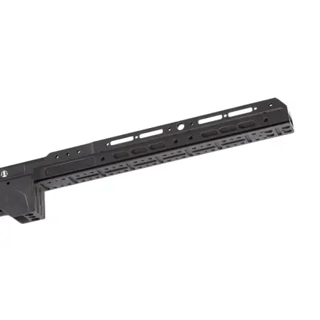 Close up of the forend of a Whiskey 3 Pro