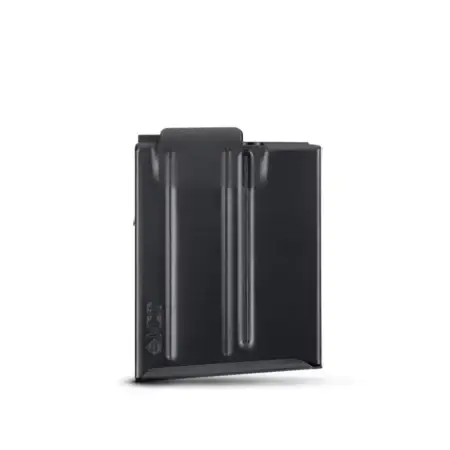 Side view of a 6mm ARC AICS metal 10 round mag