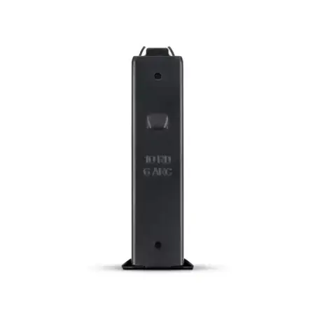Rear view of a 6mm ARC AICS metal 10 round mag