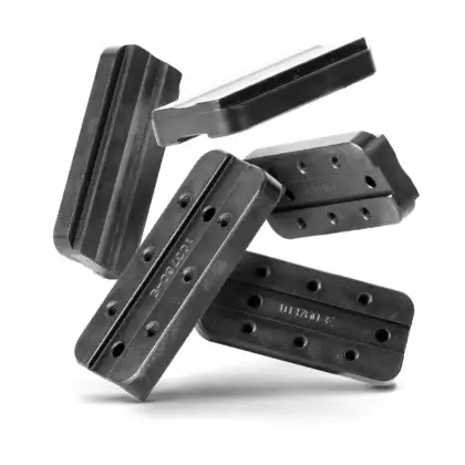 Stylistic image of 5 internal forend weights suspended at different angles