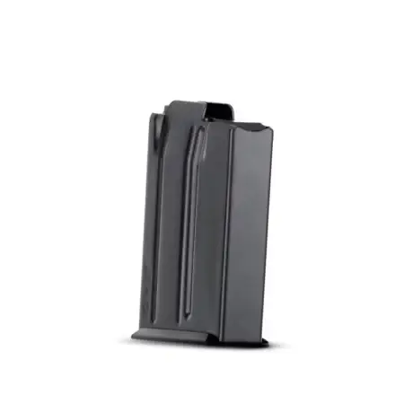 Front quarter view of a metal 6mm ARC AICS 12 round magazine