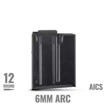 MDT 6mm ARC Metal AICS Magazine 12 Rounds with Marketing Text