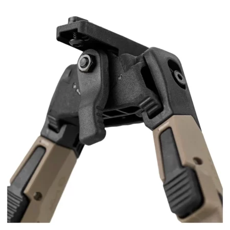 Close up of the locking mechanism of an Oryx Bipod
