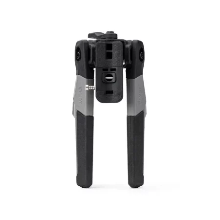 Top view of the swivel version of an Orxy Bipod in gray