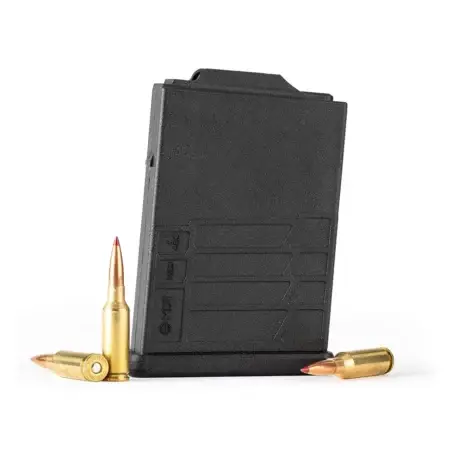 Shot of a polymer 6 ARC 10 round mag with a few 6 arc rounds artfully placed around it