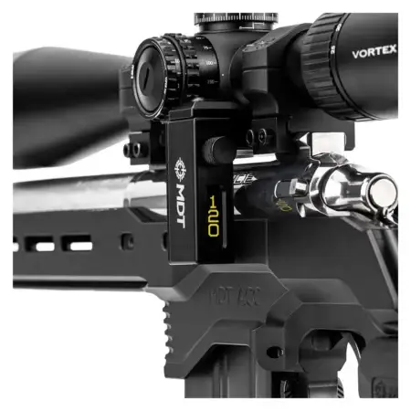 The crush it stage timer mounted onto an MDT rifle