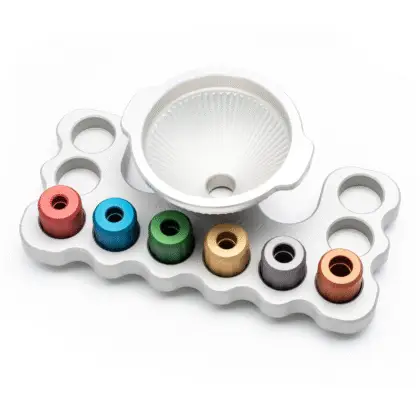 The Area 419 Master Funnel Kit, including base block, funnel heads, and funnel.