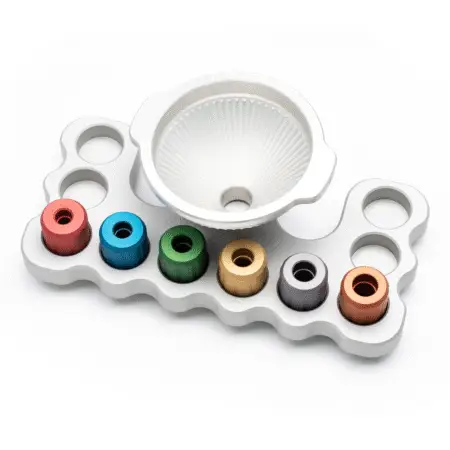 The Area 419 Master Funnel Kit, including base block, funnel heads, and funnel.