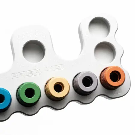 A top down view of the funnel heads from the master funnel kit