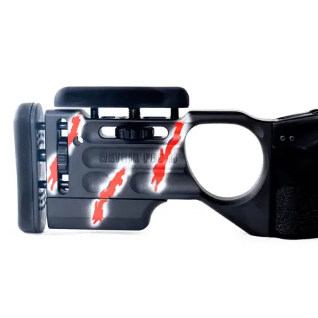 The standard buttstock on the Vanquish Chassis