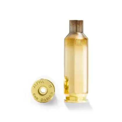 Alpha 6 Dasher brass with headstamp showing