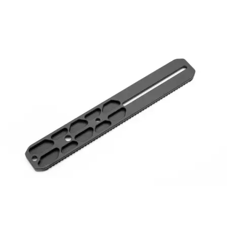 The back side of a 10" Universal Dovetail Rail