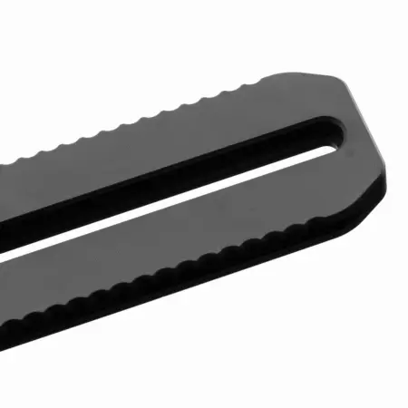 A close up of the dovetail of a 10" Universal Dovetail Rail