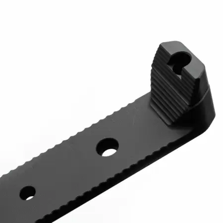 A close up of the dovetail on a Universal Dovetail Rail