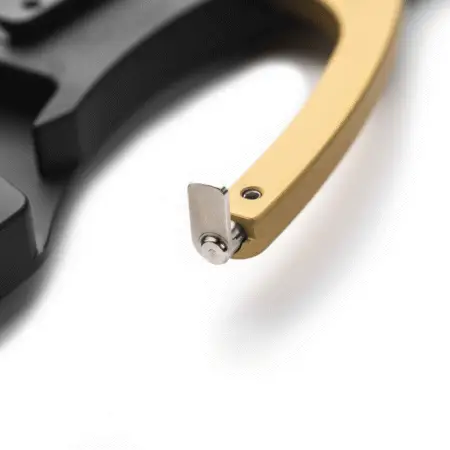 A zoomed in view of the locking latch on the RailChanger X