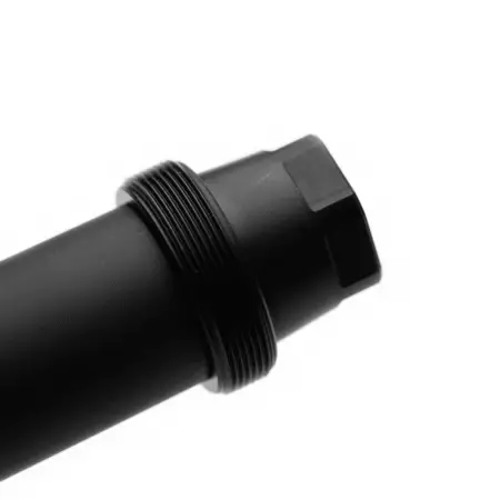 Sidewinder Universal Adapter on a barrel showing threads