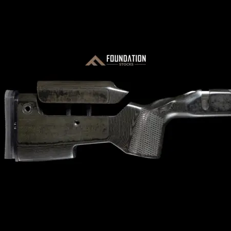 Side view of the buttstock on a Samson stock