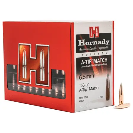 Hornady 6.5mm 153 A-TIP bullets with Box