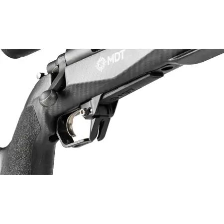 A close up of the bottom metal area of a CRBN Rifle Stock