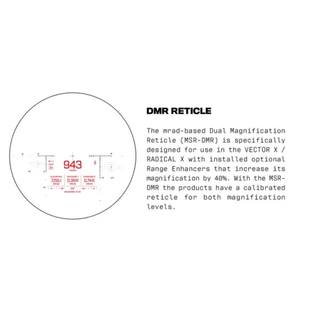 The DMR Reticle inside the Vector X Binoculars