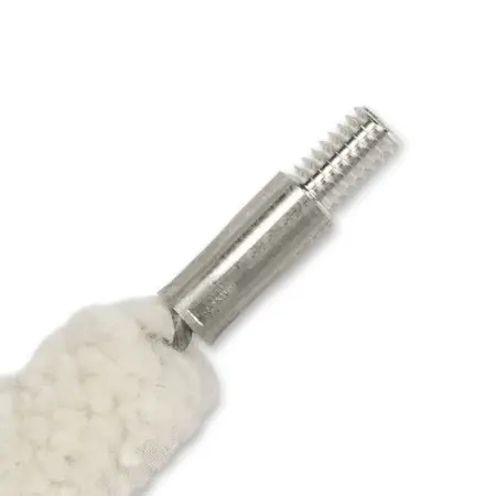 The threaded end of a bore mop
