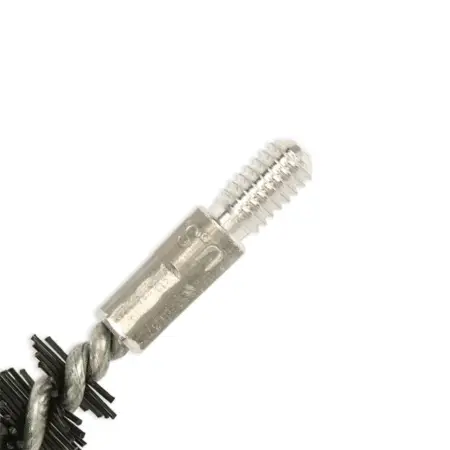 threaded end of a nylon cleaning brush