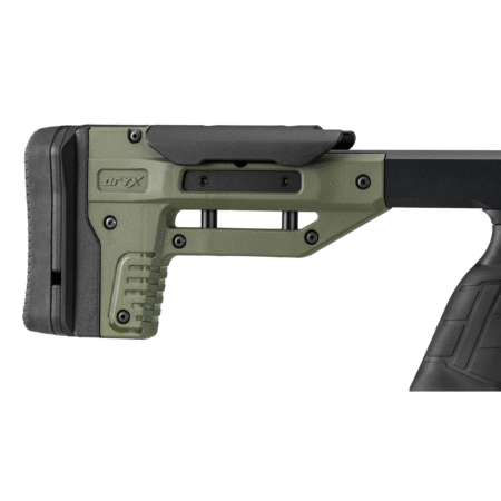 Close up of the buttstock of an ORYX chassis