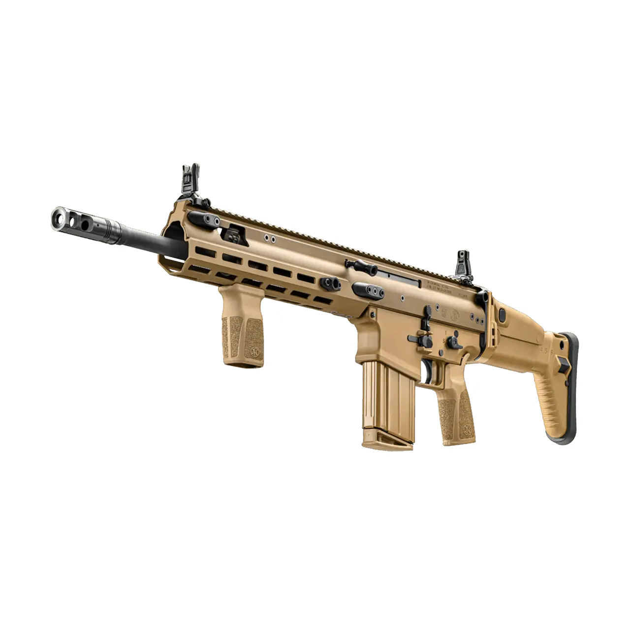 Low angle shot of the left hand side of the Scar 17 FDE Gen 2